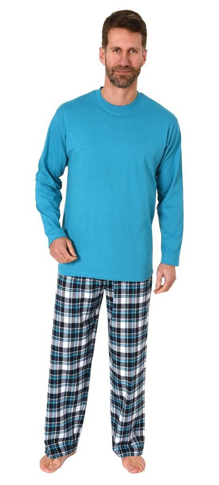 Normann Pyjama Herren Schlafanzug lang mit Flanell-Hose - 223 10 872 von Normann