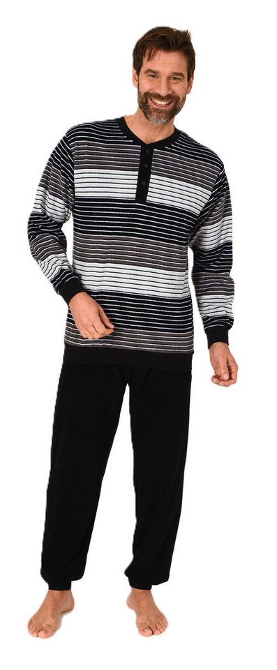 Normann Pyjama Herren Schlafanzug langarm in Frottee Qualität – auch in Übergrößen von Normann