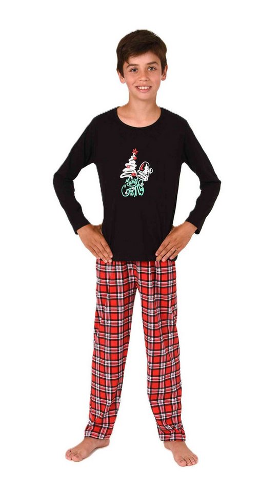 Normann Pyjama Kinder Weihnachts Schlafanzug UNISEX Pyjama mit Renntier Motiv von Normann