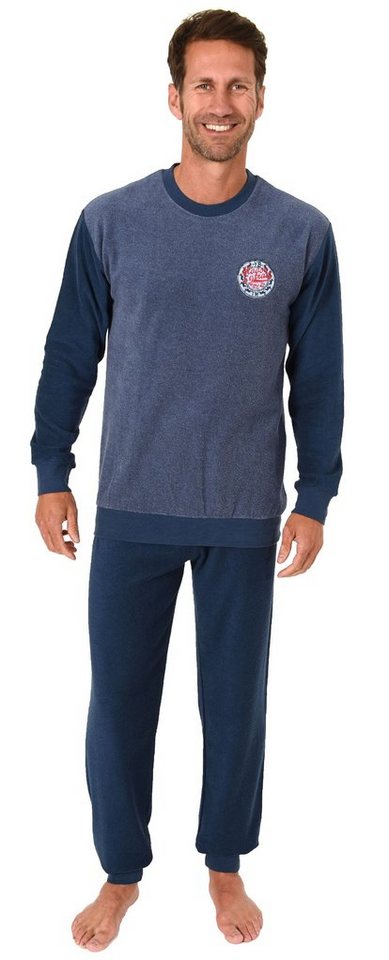 Normann Pyjama Langer Herren Frottee Pyjama, Schlafanzug mit Bündchen - 291 13 574 von Normann