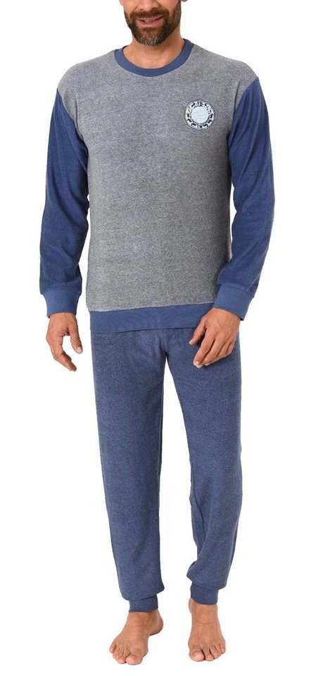 Normann Pyjama Langer Herren Frottee Pyjama, Schlafanzug mit Bündchen - 291 13 574 von Normann