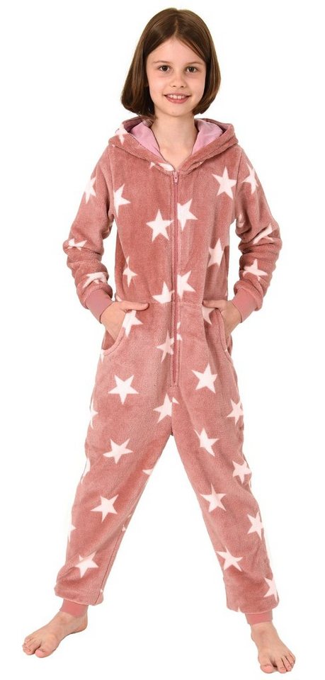 Normann Pyjama Mädchen Jumpsuit Overall Schlafanzug langarm Sternenmotiv von Normann