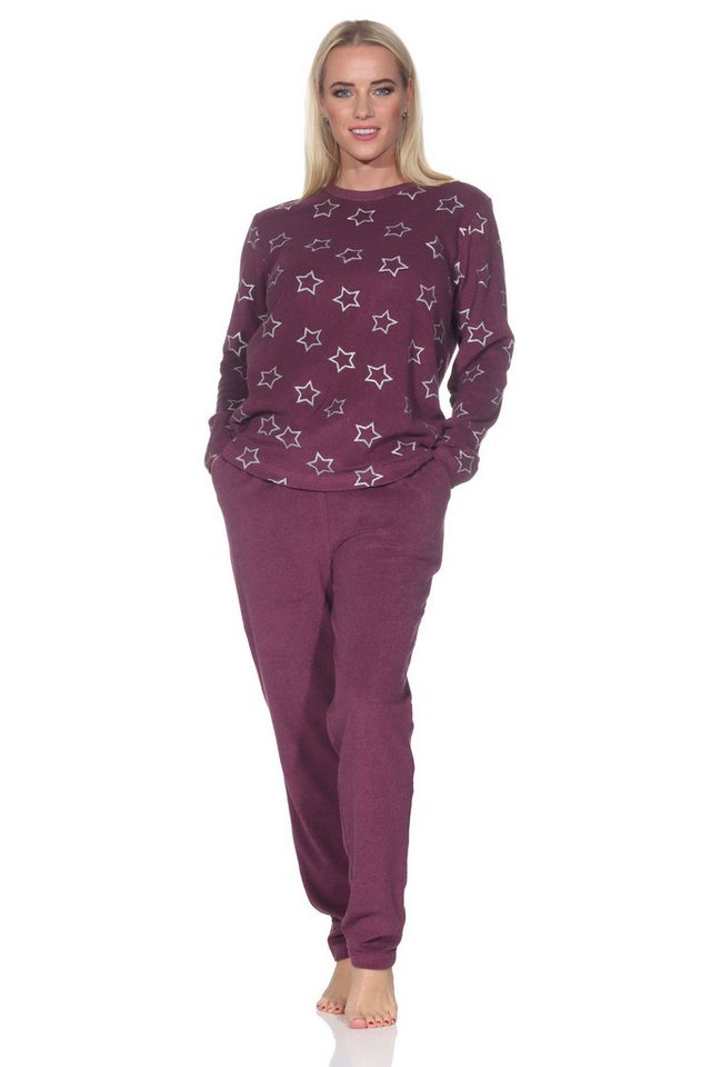 Normann Pyjama Normann Damen Frottee Pyjama – edle Sterne Optik - auch in Übergröße von Normann