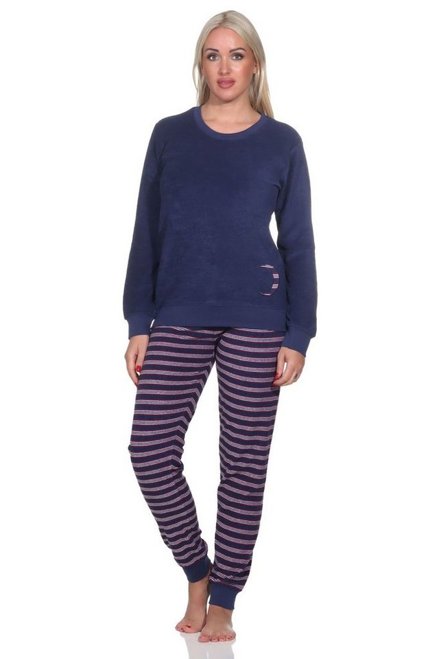Normann Pyjama Normann Damen Frottee Schlafanzug mit Bündchen - auch in Übergrössen von Normann
