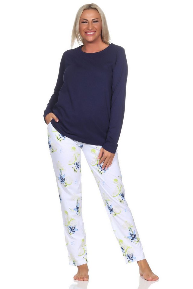 Normann Pyjama Normann Damen Pyjama, Hose mit floralen Print - auch in Übergröße von Normann