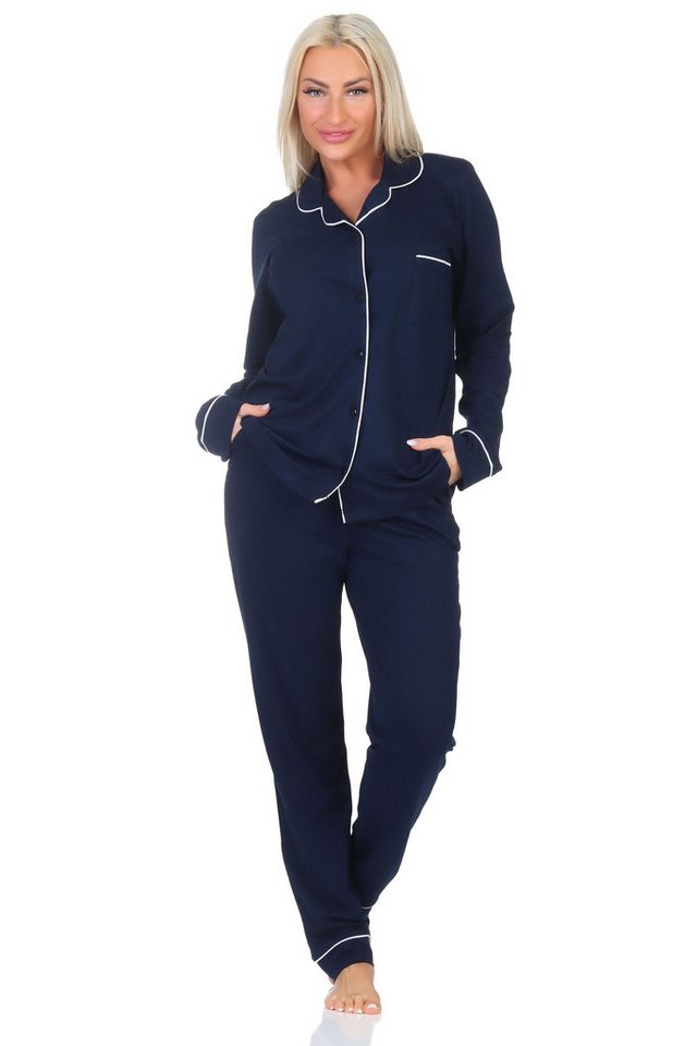 Normann Pyjama Normann Damen Schlafanzug in klassischer Optik – auch in Übergrößen von Normann