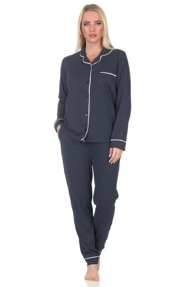 Normann Pyjama Normann Damen Schlafanzug in klassischer Optik – auch in Übergrößen von Normann