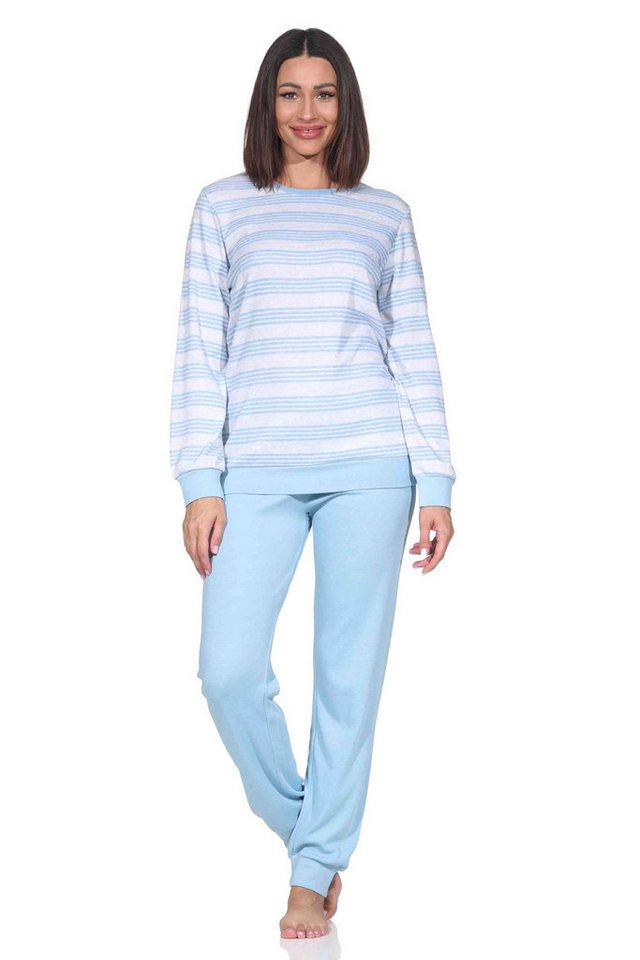 Normann Pyjama Normann Damen Schlafanzug langarm in Kuschel Interlock Qualität von Normann