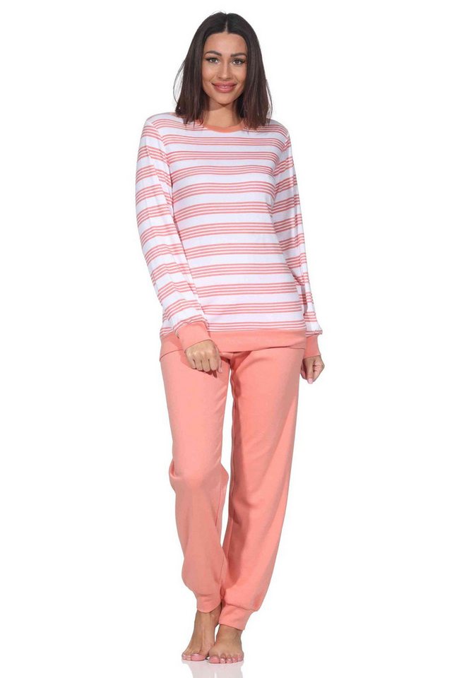 Normann Pyjama Normann Damen Schlafanzug langarm in Kuschel Interlock Qualität von Normann