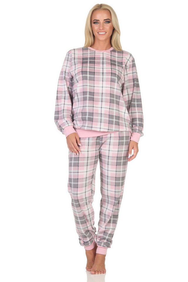 Normann Pyjama Normann Damen langarm Fleece Pyjama mit Bündchen in chilligen Look Normann Pyjama Normann Damen langarm Fleece Pyjama mit Bündchen in chilligen Look von Normann
