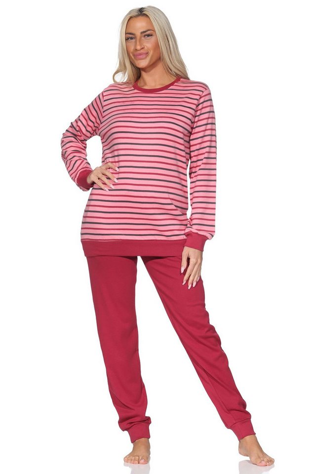 Normann Pyjama Normann Damen langarm Schlafanzug Kuschel Interlock Qualität von Normann