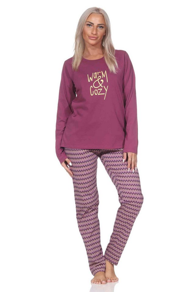 Normann Pyjama Normann Damen langarm Schlafanzug Pyjama im Ethnolook von Normann