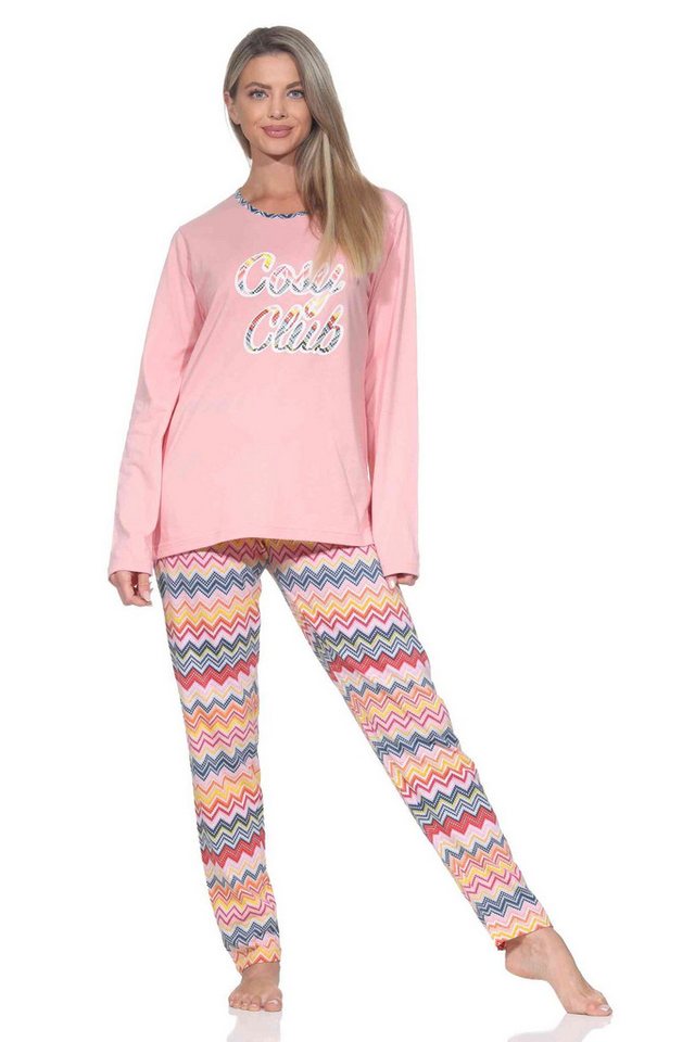 Normann Pyjama Normann Damen langarm Schlafanzug Pyjama in wunderschönen Ethno Optik von Normann