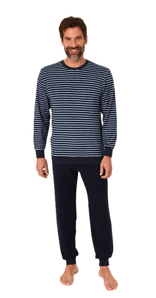 Normann Pyjama Normann Herren Frottee Pyjama lang mit Bündchen - auch in Übergröße von Normann