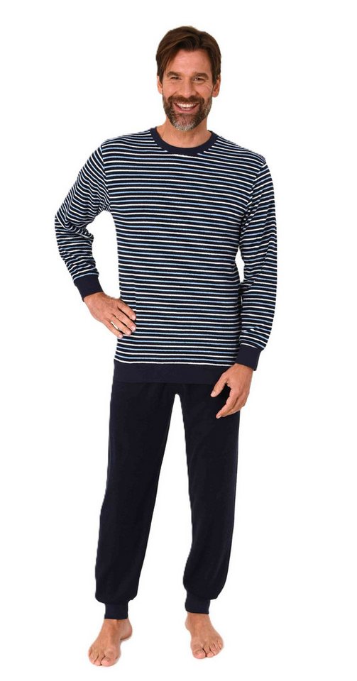 Normann Pyjama Normann Herren Frottee Pyjama lang mit Bündchen - auch in Übergröße von Normann