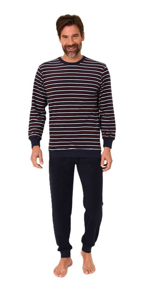 Normann Pyjama Normann Herren Frottee Pyjama lang mit Bündchen - auch in Übergröße von Normann