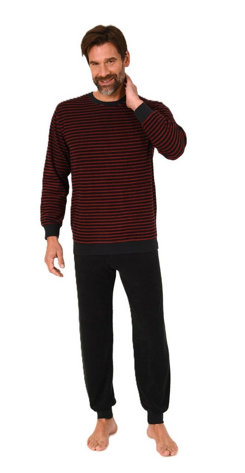 Normann Pyjama Normann Herren Frottee Pyjama lang mit Bündchen - auch in Übergröße von Normann