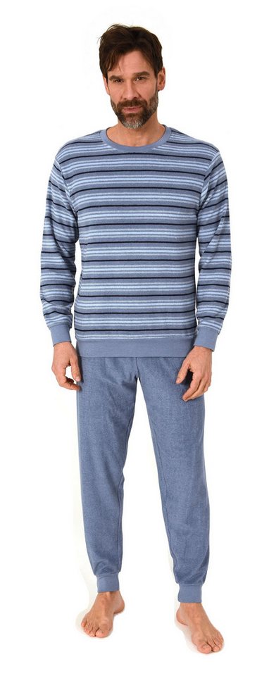 Normann Pyjama Normann Herren Frottee Schlafanzug Streifenlook – auch in Übergrößen von Normann
