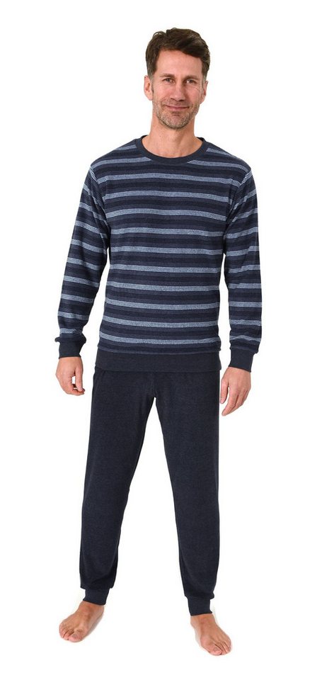Normann Pyjama Normann Herren Frottee Schlafanzug Streifenlook – auch in Übergrößen von Normann