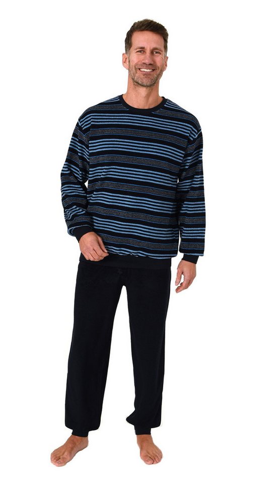 Normann Pyjama Normann Herren Frottee Schlafanzug Streifenlook – auch in Übergrößen von Normann