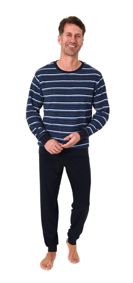 Normann Pyjama Normann Herren Frottee Schlafanzug Streifenlook – auch in Übergrößen von Normann