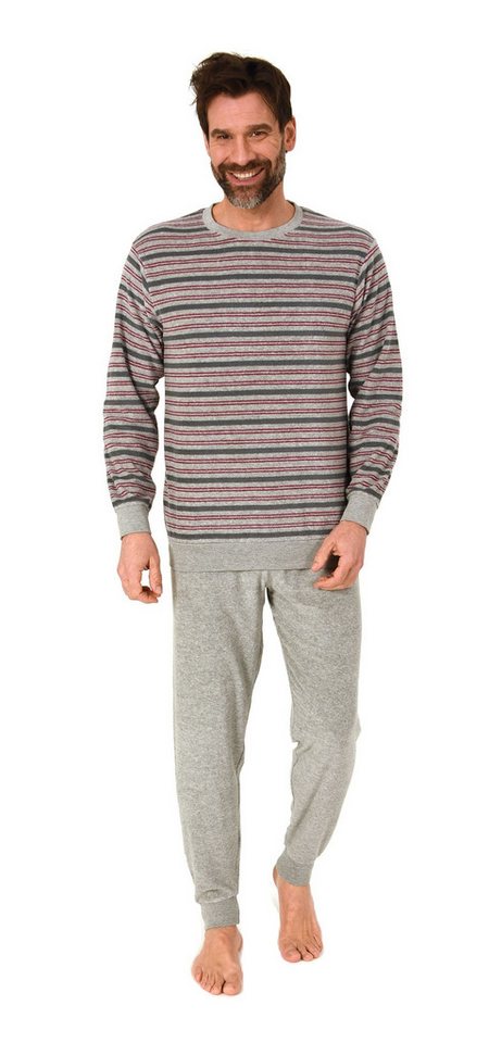 Normann Pyjama Normann Herren Frottee Schlafanzug Streifenlook – auch in Übergrößen von Normann