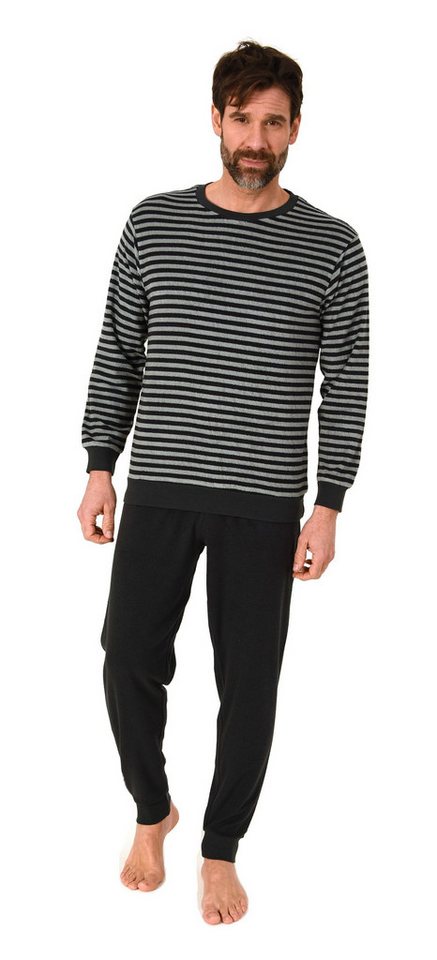 Normann Pyjama Normann Herren Frottee Schlafanzug Streifenlook – auch in Übergrößen von Normann