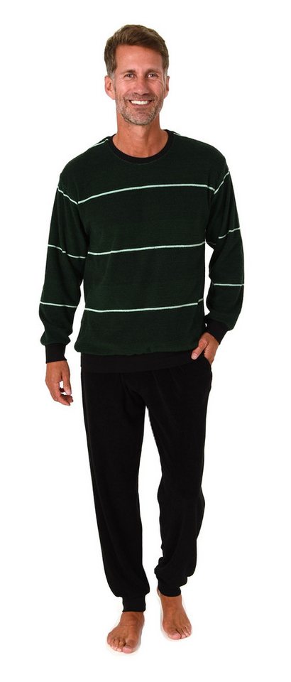 Normann Pyjama Normann Herren Frottee Schlafanzug Streifenlook – auch in Übergrößen von Normann