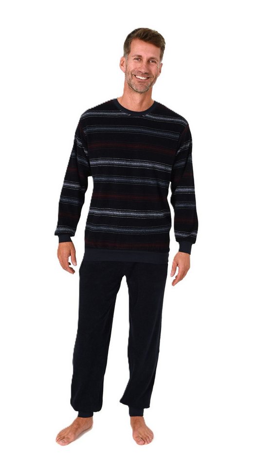 Normann Pyjama Normann Herren Frottee Schlafanzug Streifenlook – auch in Übergrößen von Normann