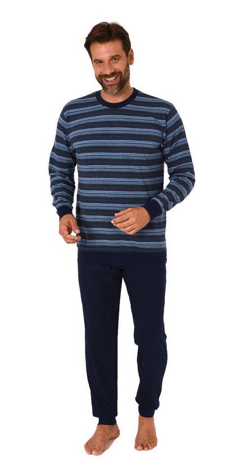 Normann Pyjama Normann Herren Frottee Schlafanzug Streifenoptik – auch in Übergrößen von Normann