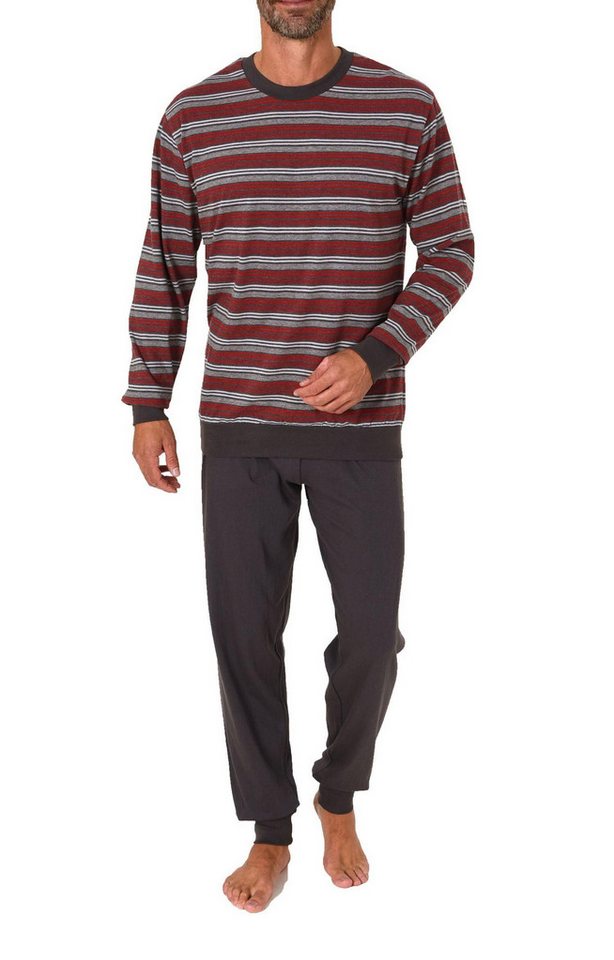 Normann Pyjama Normann Herren Frottee Schlafanzug Streifenoptik – auch in Übergrößen von Normann
