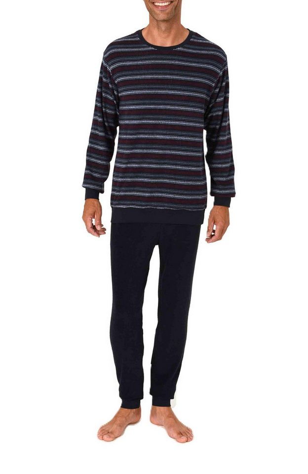 Normann Pyjama Normann Herren Frottee Schlafanzug Streifenoptik - auch in Übergrößen von Normann