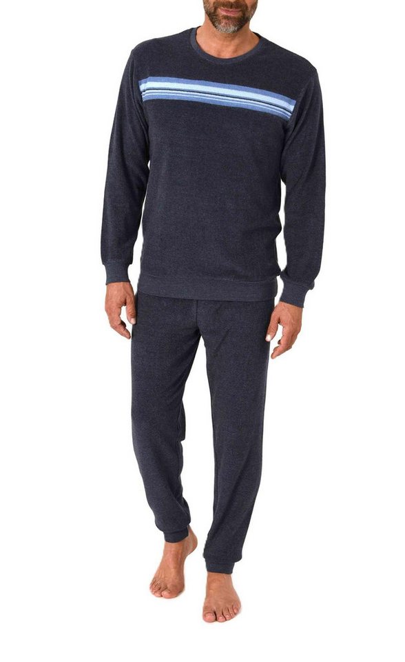 Normann Pyjama Normann Herren Frottee Schlafanzug langarm – auch in Übergrößen von Normann