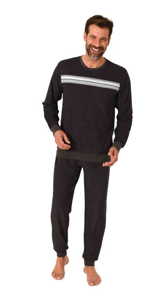 Normann Pyjama Normann Herren Frottee Schlafanzug langarm – auch in Übergrößen von Normann
