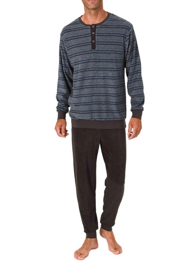 Normann Pyjama Normann Herren Frottee Schlafanzug mit Bündchen – auch in Übergrößen von Normann