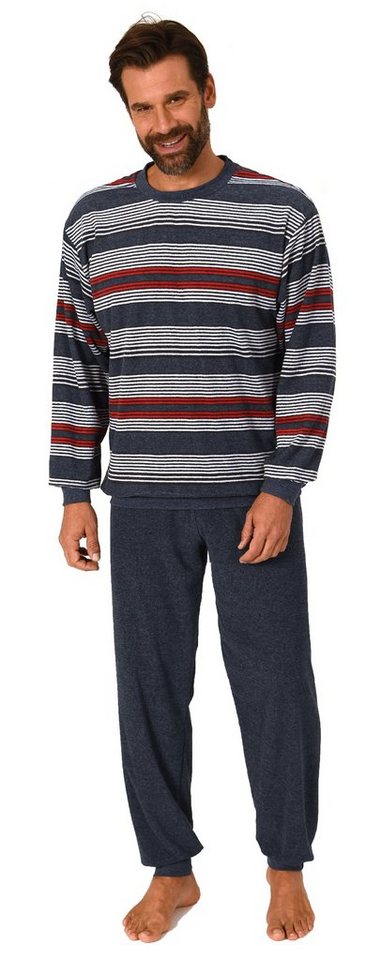 Normann Pyjama Normann Herren Frottee Schlafanzug mit Bündchen - auch in Übergrössen von Normann