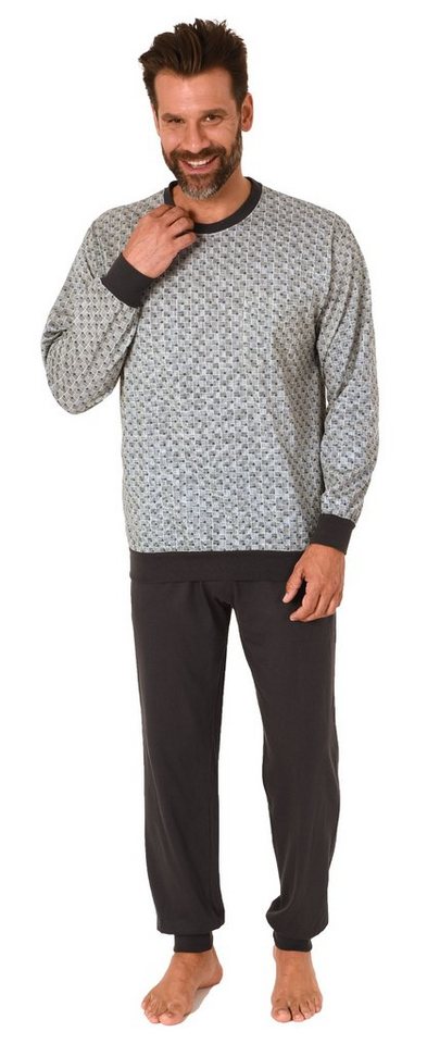 Normann Pyjama Herren Langarm Schlafanzug mit Bündchen im eleganten Minimalprint Normann Pyjama Herren Langarm Schlafanzug mit Bündchen im eleganten Minimalprint von Normann