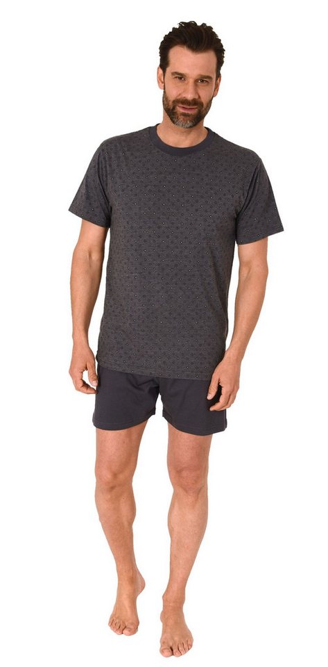 Normann Pyjama Normann Herren Schlafanzug kurz Shorty Pyjama in melange Optik von Normann