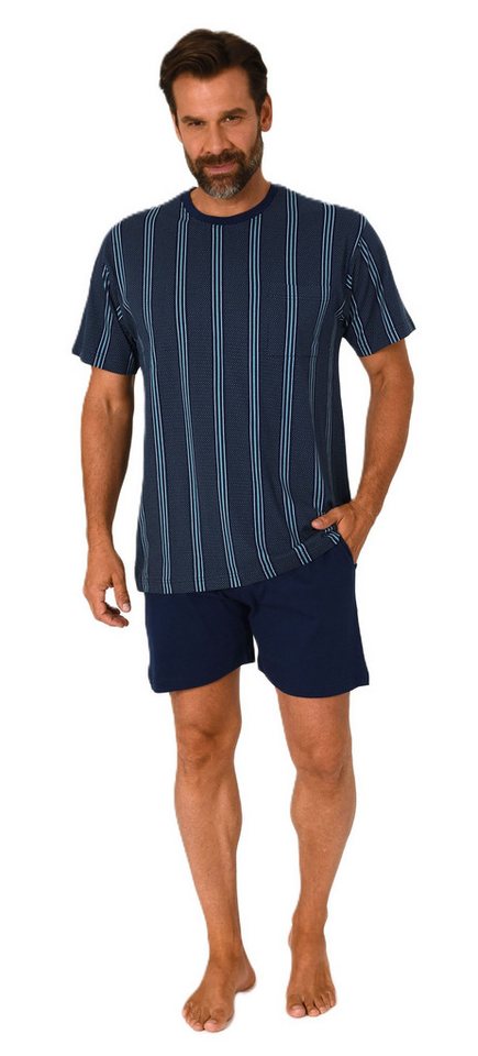 Normann Pyjama Normann Herren Schlafanzug kurzarm Shorty gestreift-auch in Übergröße von Normann