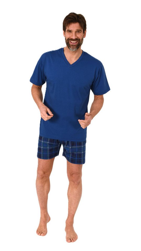 Normann Pyjama Normann Herren Schlafanzug kurzarm Shorty mit Jersey Pyjamahose von Normann