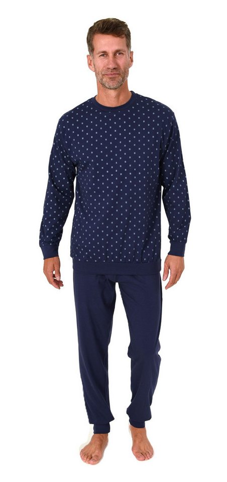 Normann Pyjama Normann Herren Schlafanzug langarm mit Bündchen in eleganter Optik von Normann