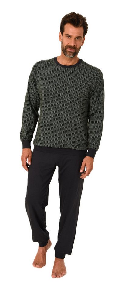 Normann Pyjama Normann Herren Schlafanzug mit Bündchen Pyjama aus 100 % Baumwolle von Normann
