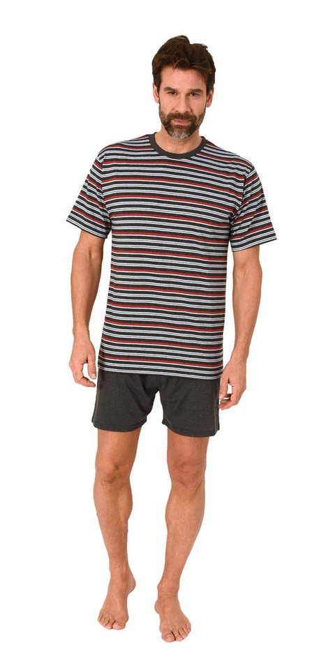 Normann Pyjama Normann Herren kurzarm Schlafanzug Shorty Pyjama in Streifenoptik von Normann