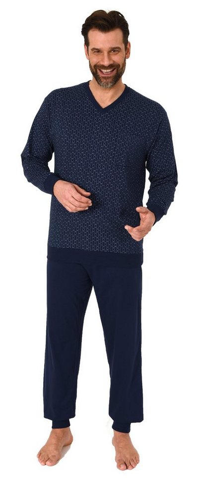 Normann Pyjama Normann Herren langarm Schlafanzug mit Bündchen in Minimalprint Optik Normann Pyjama Normann Herren langarm Schlafanzug mit Bündchen in Minimalprint Optik von Normann