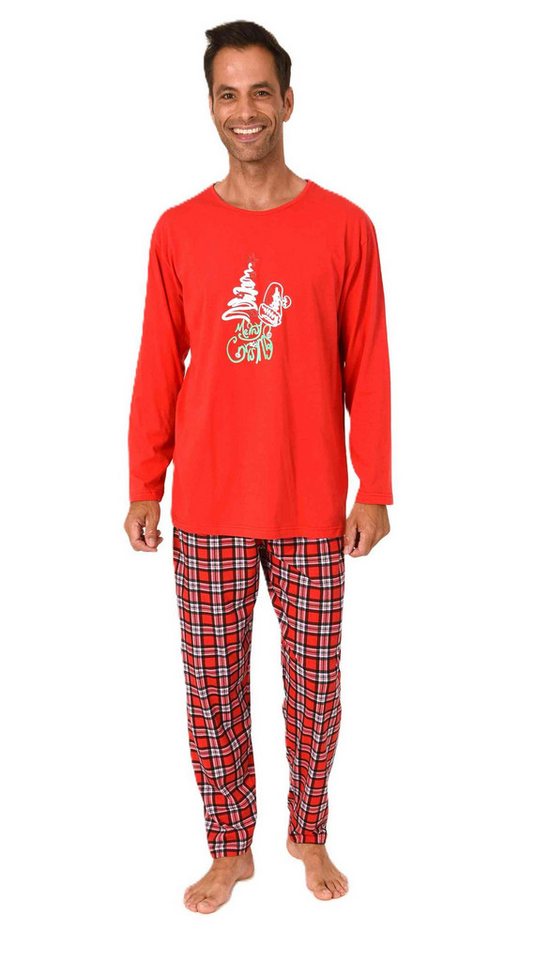 Normann Pyjama Normann Herren langarm Weihnachts Schlafanzug mit Weihnachts Motiv von Normann