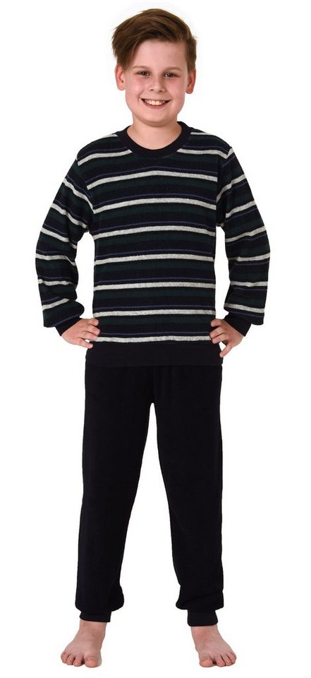 Normann Pyjama Jungen Frottee Pyjama langarm Schlafanzug mit Bündchen - 212 13 804 von Normann