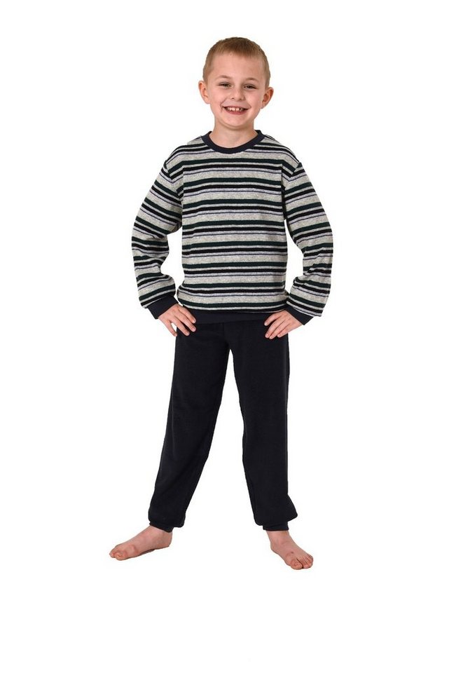 Normann Pyjama Jungen Frottee Pyjama langarm Schlafanzug mit Bündchen - 212 13 804 von Normann