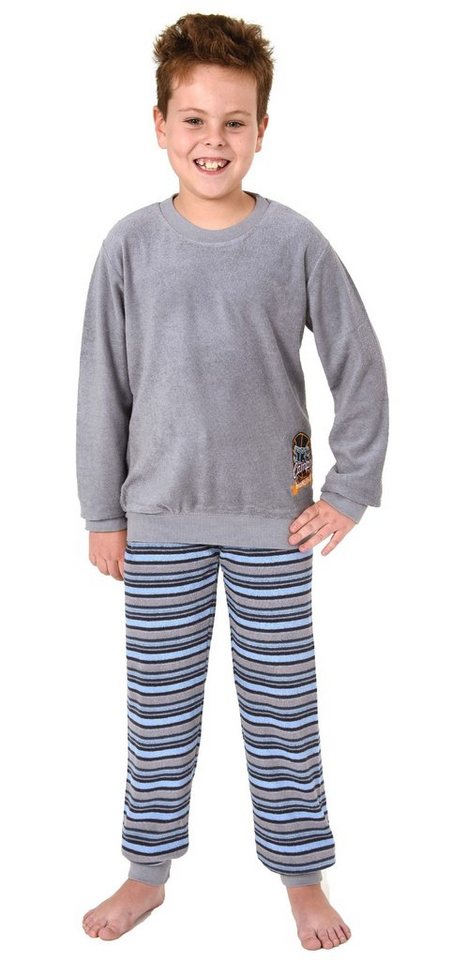 Normann Pyjama Jungen Frottee Pyjama langarm mit Bündchen und Stickerei - 291 13 577 von Normann