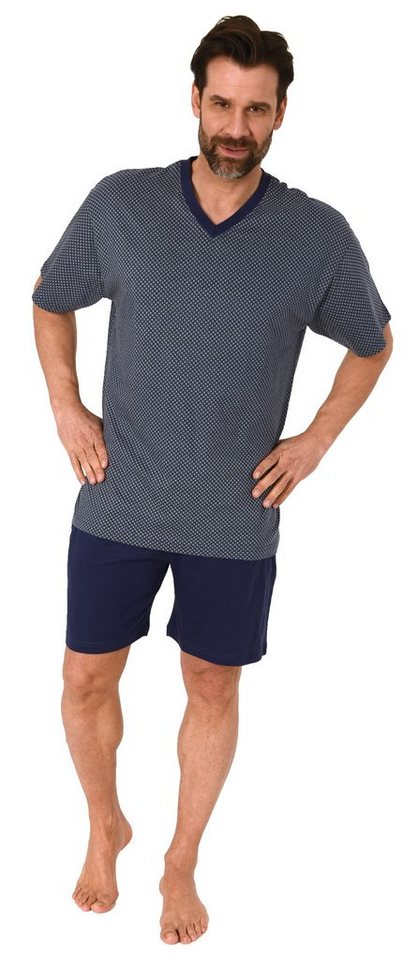 Normann Pyjama Wunderschöner Herren Kurzarm Schlafanzug Shorty Pyjama in Optik von Normann