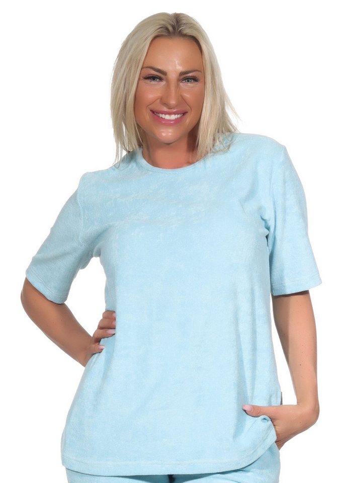 Normann Relaxanzug Damen kurzarm Frottee Schlafanzug Oberteil Pyjama Top Mix & Match von Normann